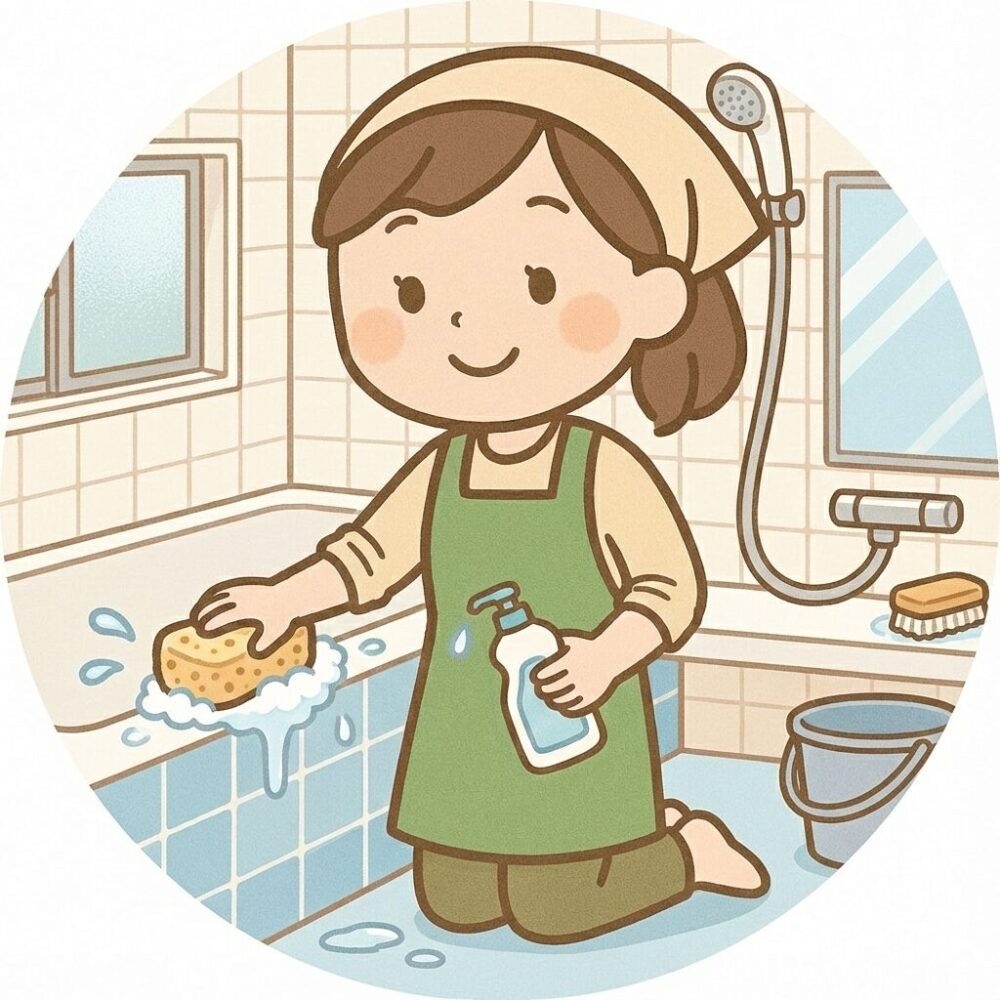 浴室掃除のイラスト